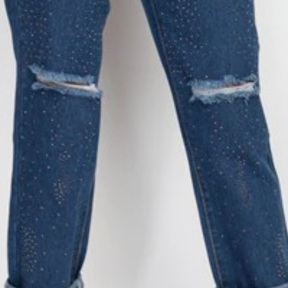Rhinestone Ripped-Front - Picture 6 of 9
